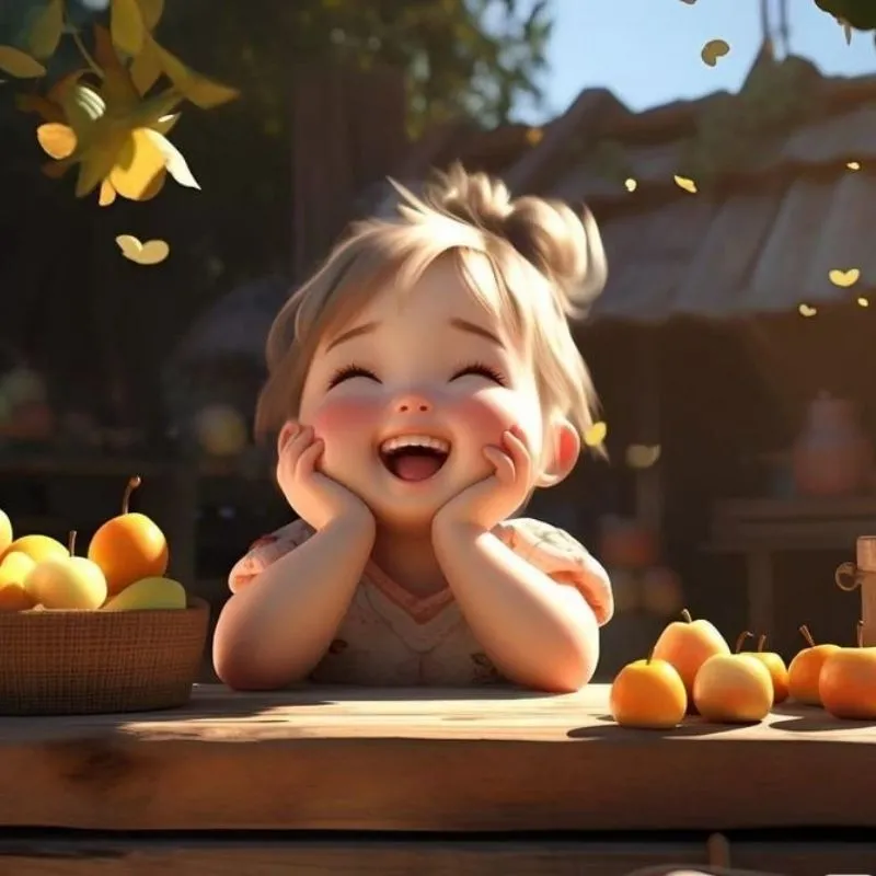 Hình cô gái chibi dễ thương đội mũ len xanh