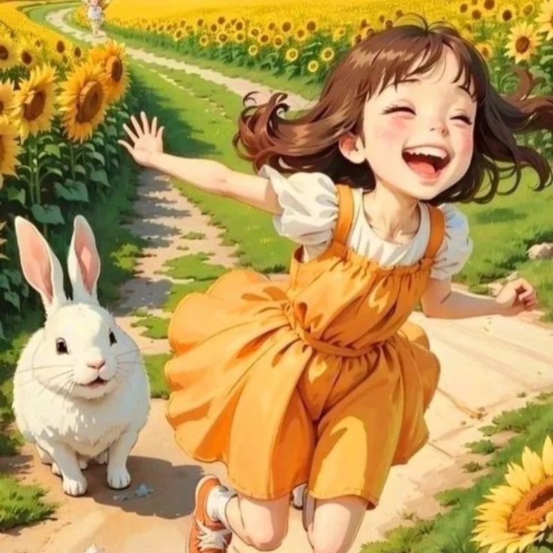 Avatar chibi cô gái đáng yêu vẽ bởi AI với váy trắng