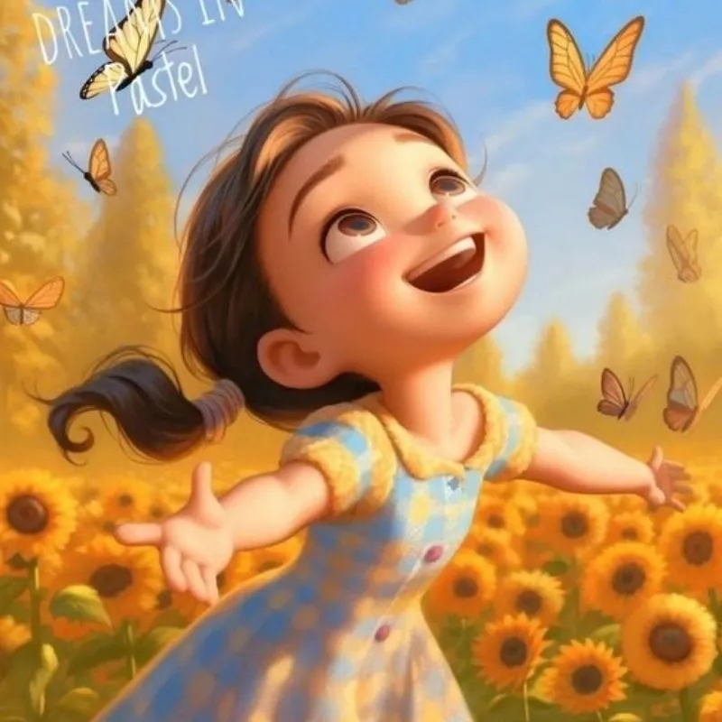 Chibi cô gái cute đội mũ len hồng được tạo bởi AI