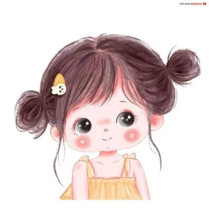 Avatar cô gái chibi cute đeo tai nghe