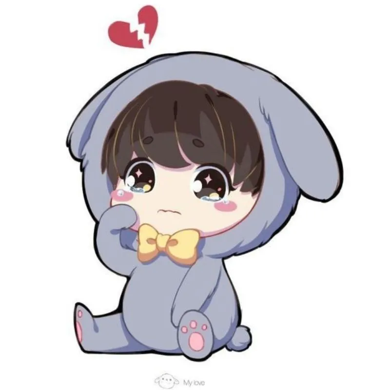 Hình ảnh cô gái chibi dễ thương với bộ trang phục cá tính