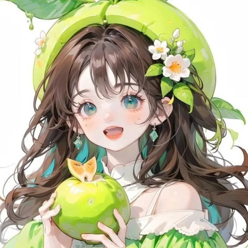 Avatar cô gái anime chibi tóc xanh dương