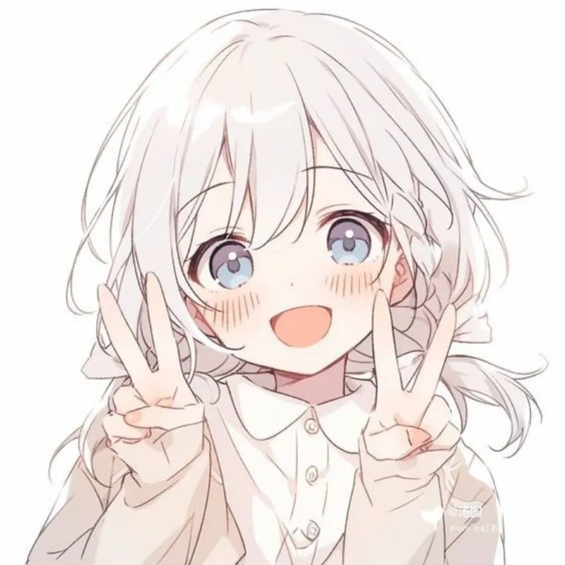 Chibi cô gái anime dễ thương đang ngủ gật
