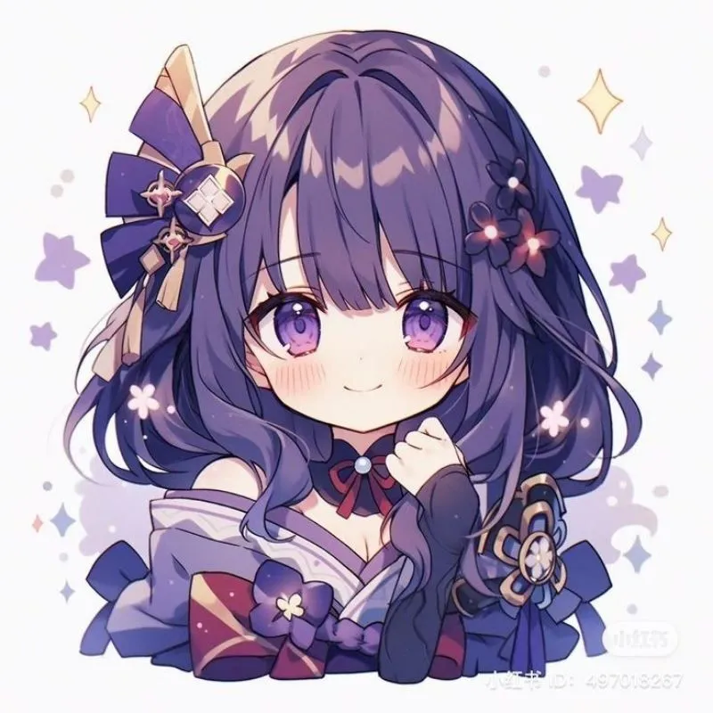 Ảnh cô gái chibi anime dễ thương với biểu cảm ngạc nhiên