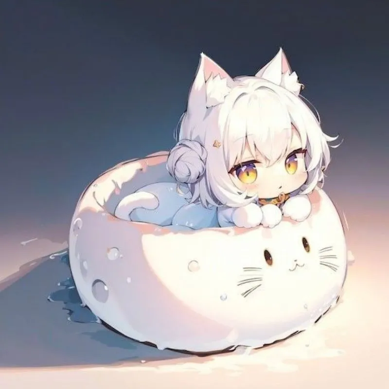 Hình ảnh cô gái chibi anime dễ thương mặc váy công chúa