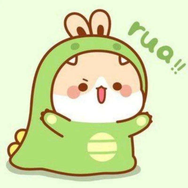 Hình cô gái chibi dễ thương ôm khủng long con