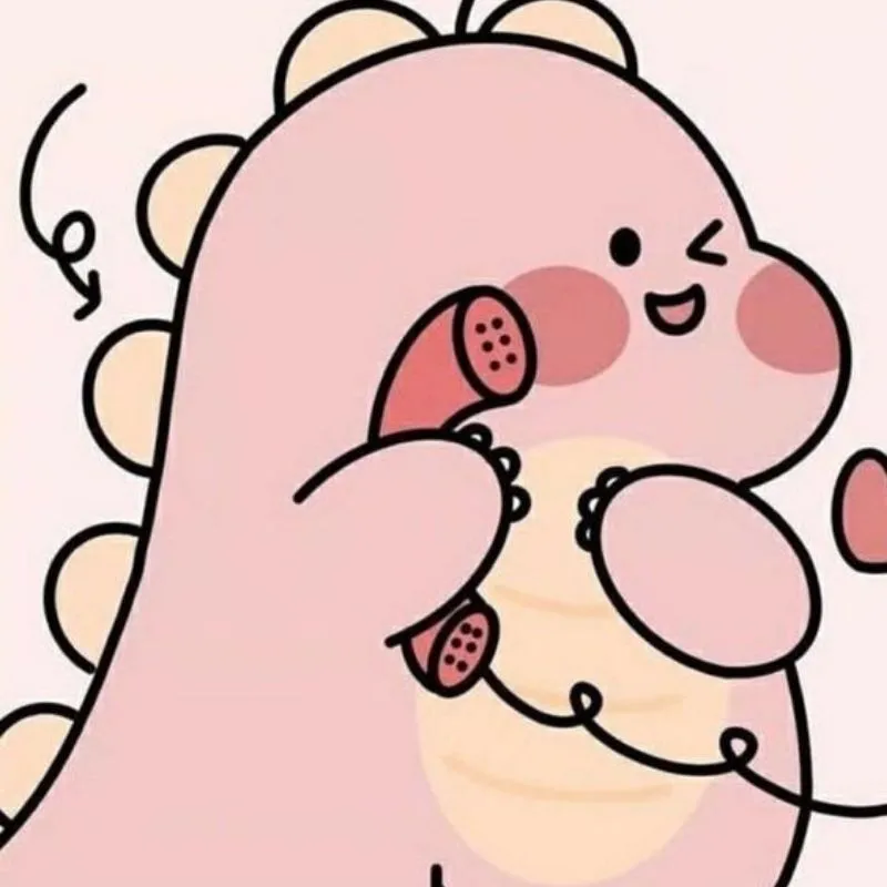 Ảnh cô gái chibi cute cùng khủng long đáng yêu