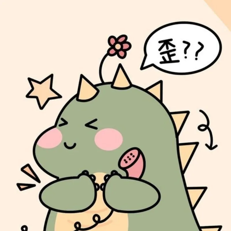 Avatar cô gái chibi dễ thương bên cạnh khủng long nhỏ