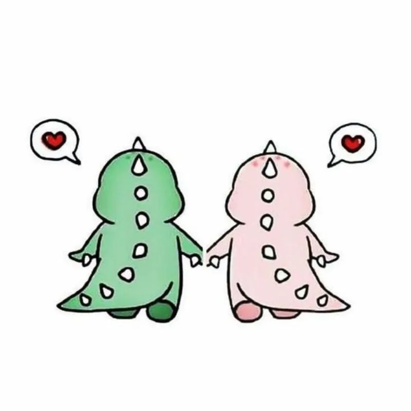 Hình ảnh cô gái chibi cute ôm khủng long màu xanh