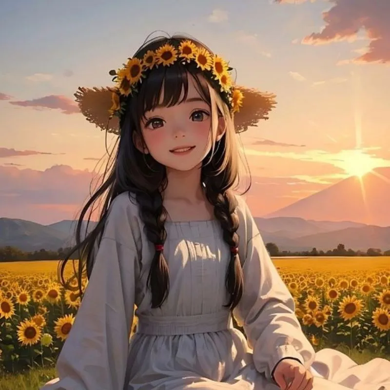 Hình ảnh cô gái chibi cute với đôi mắt to tròn
