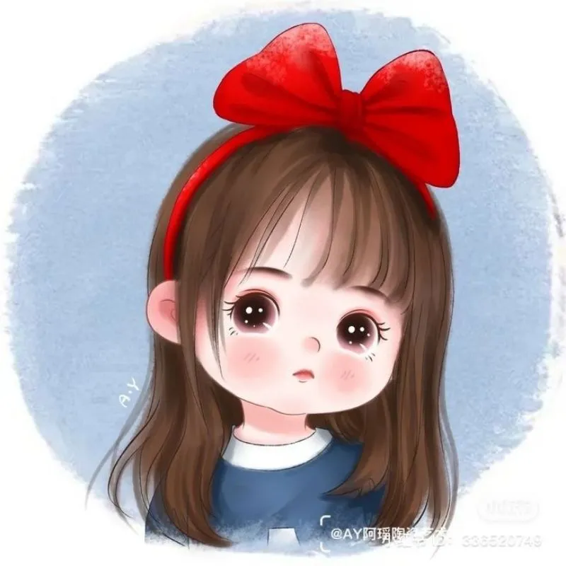 Hình ảnh cô gái chibi cute mặc áo len ấm áp