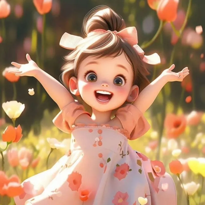 Avatar cô gái chibi dễ thương tạo dáng tự tin