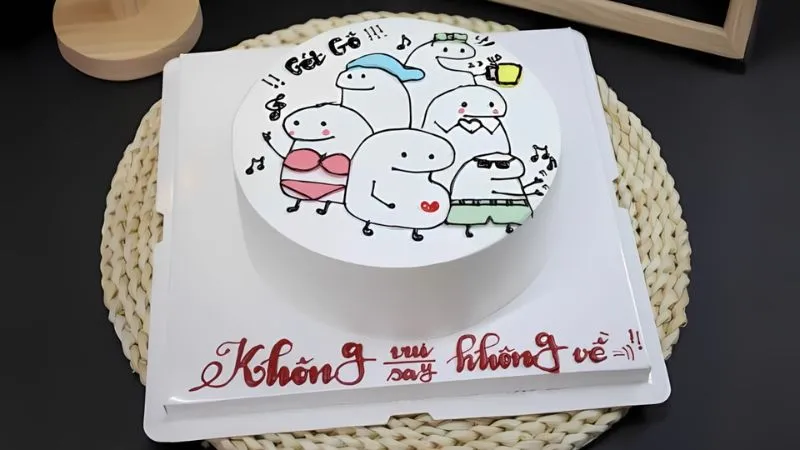 Bánh kem sinh nhật với thông điệp hài hước