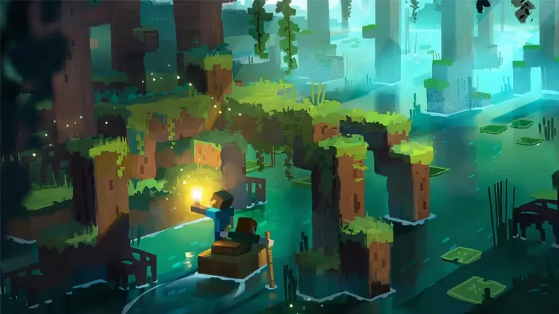 Fanart Minecraft cảnh ngôi nhà trên cây lãng mạn