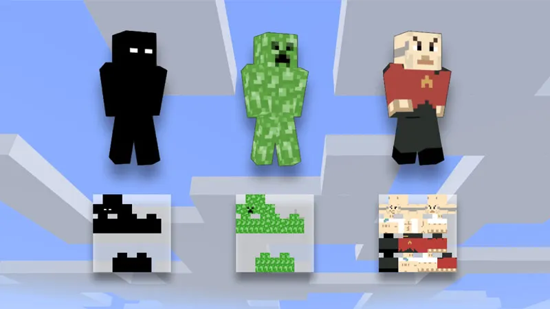 Skin Minecraft người nhện trên nền thành phố khối hộp