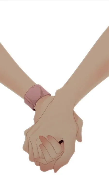 Ảnh nắm tay anime thể hiện sự bảo vệ và yêu thương