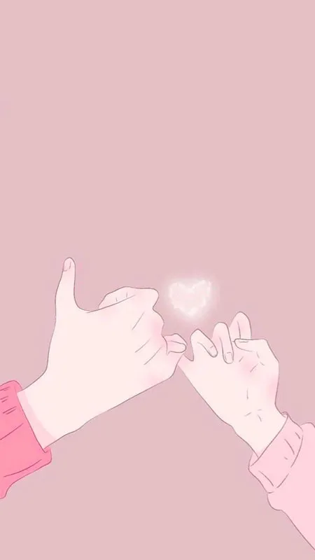 Ảnh nắm tay anime trên nền cảnh bình minh
