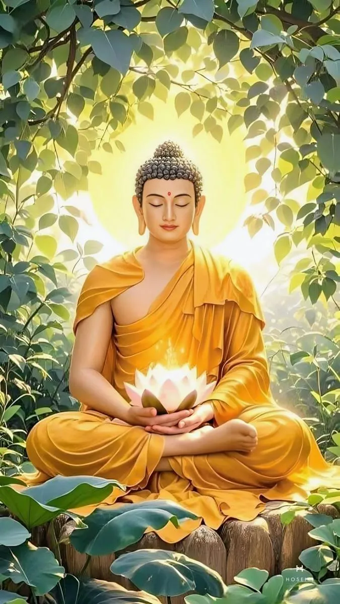 Bức ảnh Phật với màu sắc dịu nhẹ, tạo không gian thanh tịnh, giảm stress hiệu quả.