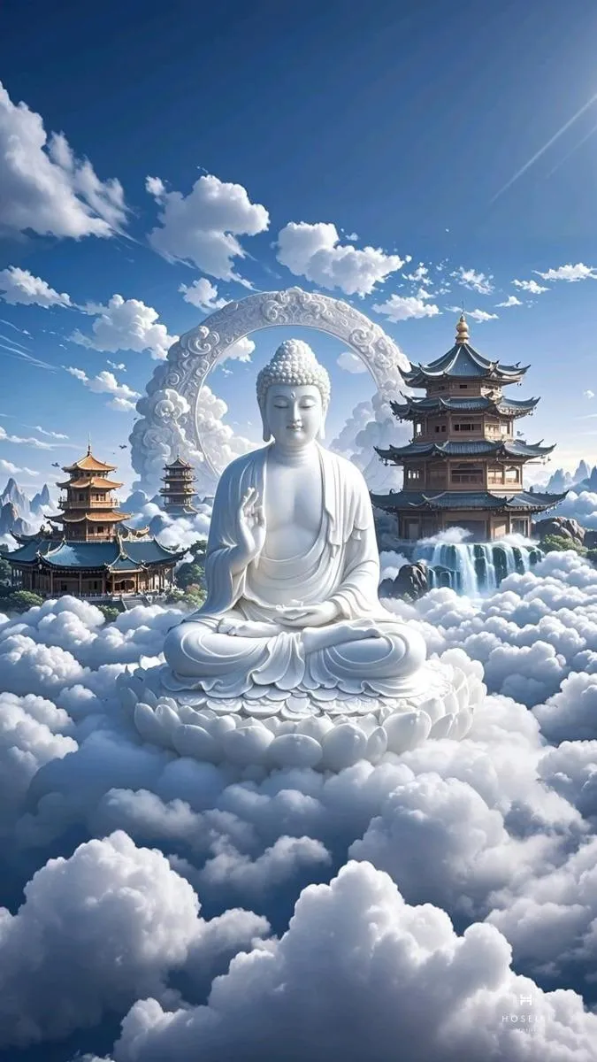 Ảnh Phật với nụ cười hiền hậu, giúp người xem cảm thấy gần gũi hơn với Đức Phật.