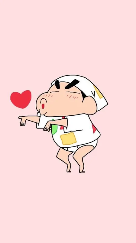 Shin Cậu Bé Bút Chì với biểu cảm ngộ nghĩnh, hình nền cute 1