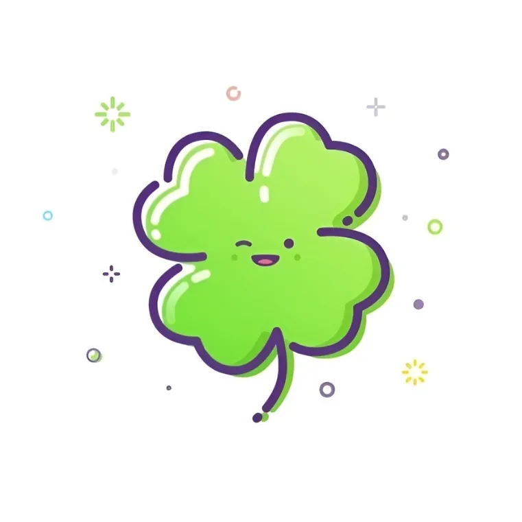 Ảnh cỏ 4 lá cute dạng hoạt hình cho avatar
