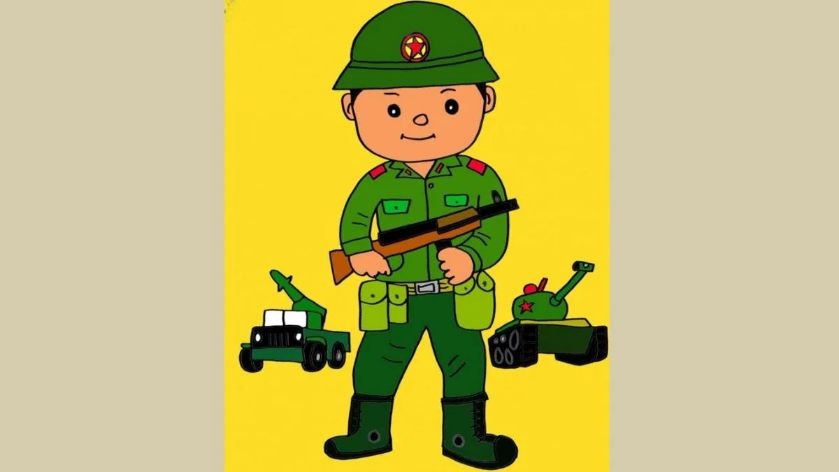 Hình ảnh chibi bộ đội biên phòng bảo vệ đường biên