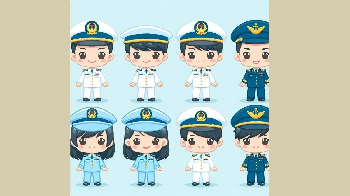 Chibi chú bộ đội hải quân dễ thương với nụ cười