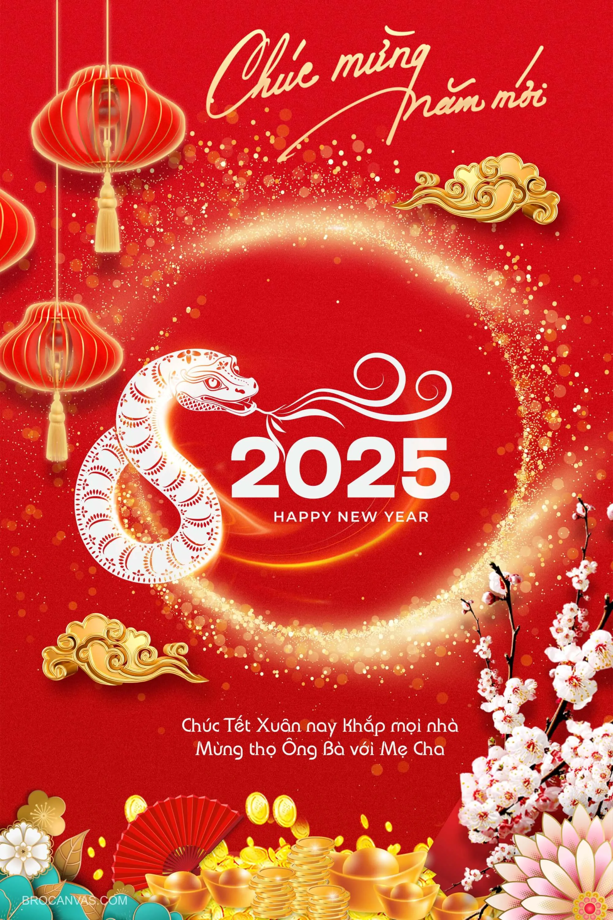Chuc Mung Nam Moi 2025 Loi chuc tet den ong ba cha me
