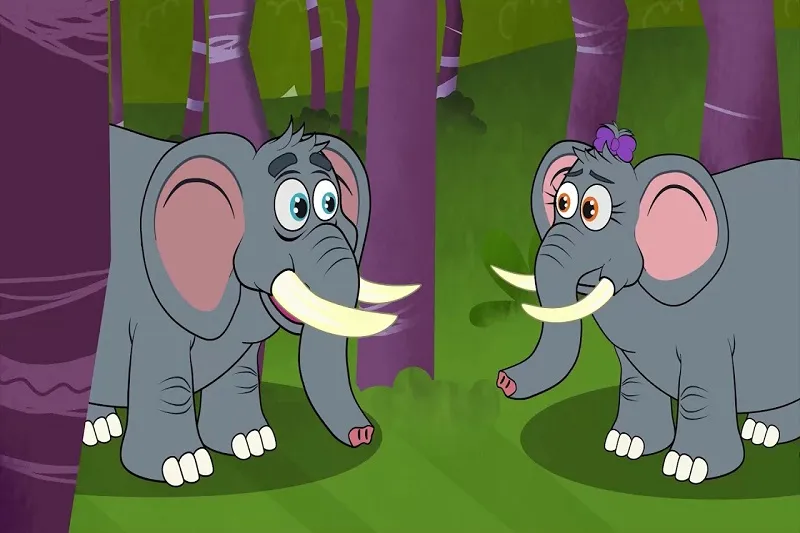 Voi hoạt hình chibi với kích thước nhỏ nhắn, rất dễ thương và sinh động.