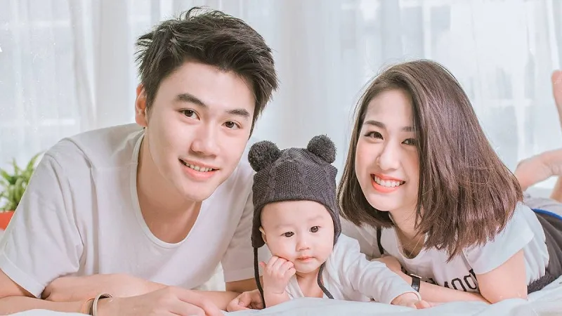 Gia đình Hàn Quốc ngoài trời