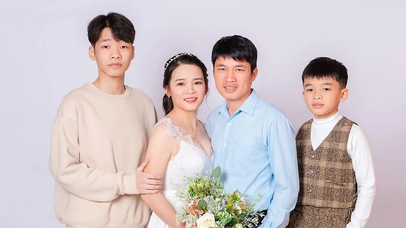 Gia đình Hàn Quốc chụp tại nhà