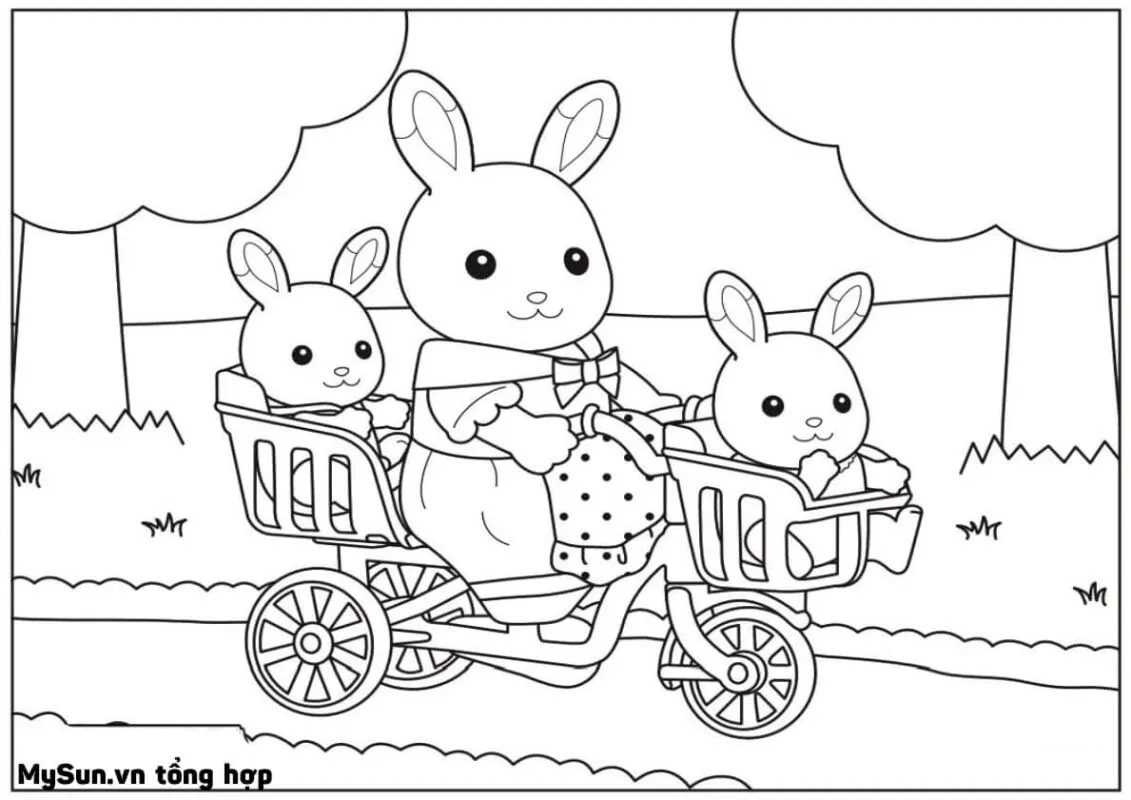bộ sưu tập hình ảnh tô màu con thỏ cute dễ thương