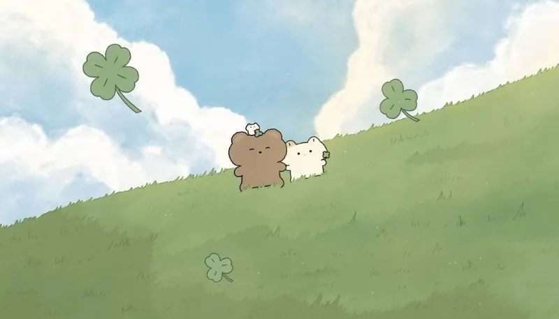 Cỏ 4 lá cute với nét vẽ ngộ nghĩnh