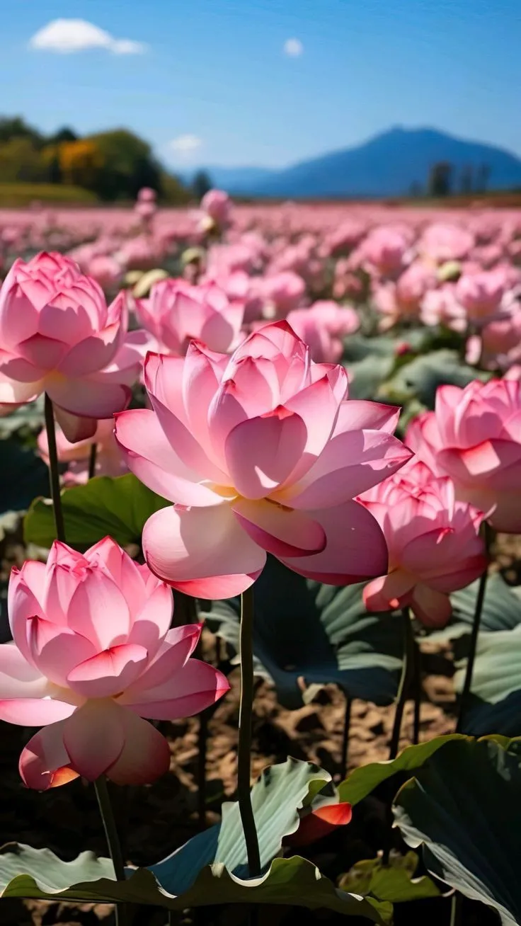 Hình ảnh hoa sen 4K màu hồng pastel