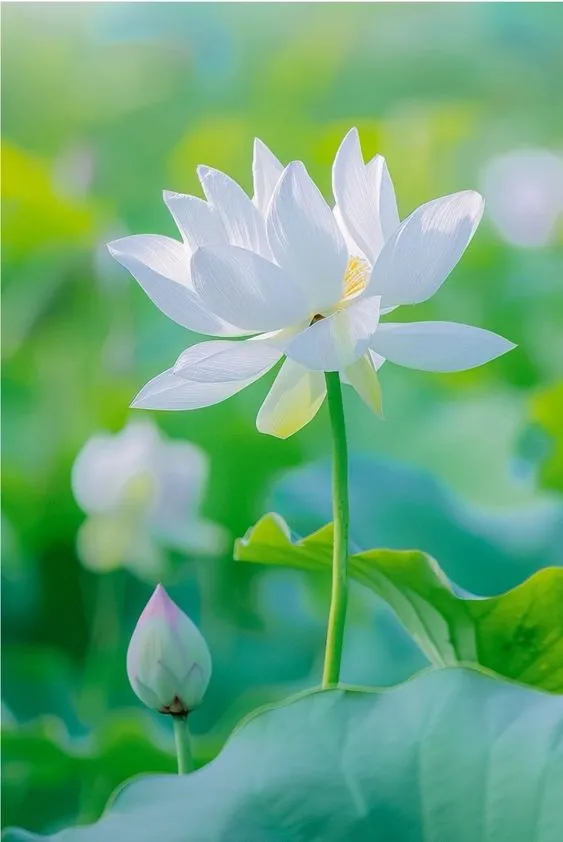 Hình ảnh hoa sen trắng với độ tương phản cao