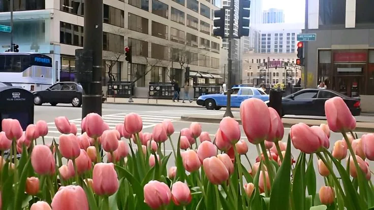 Hình nền hoa tulip vàng cam Full HD rực rỡ