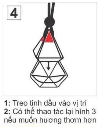 Hướng dẫn sử dụng tinh dầu treo tủ bước 4: Treo sản phẩm vào vị trí và lặp lại bước 3 khi cần