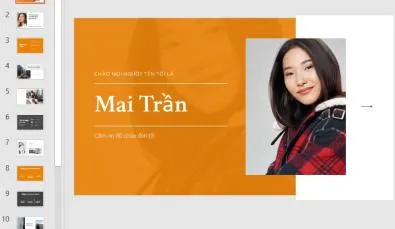 mẫu slide giới thiệu bản thân phong cách tối giản