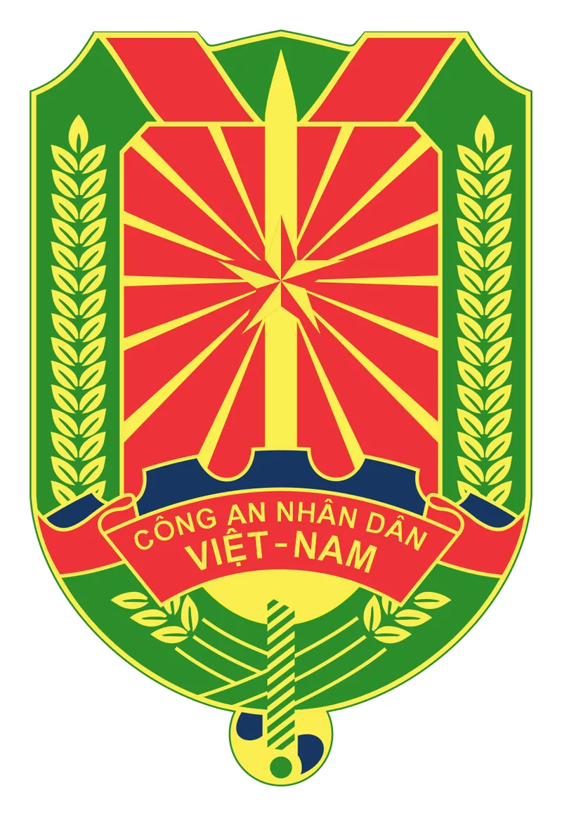 Logo Công an Nhân dân với thanh kiếm và lá chắn
