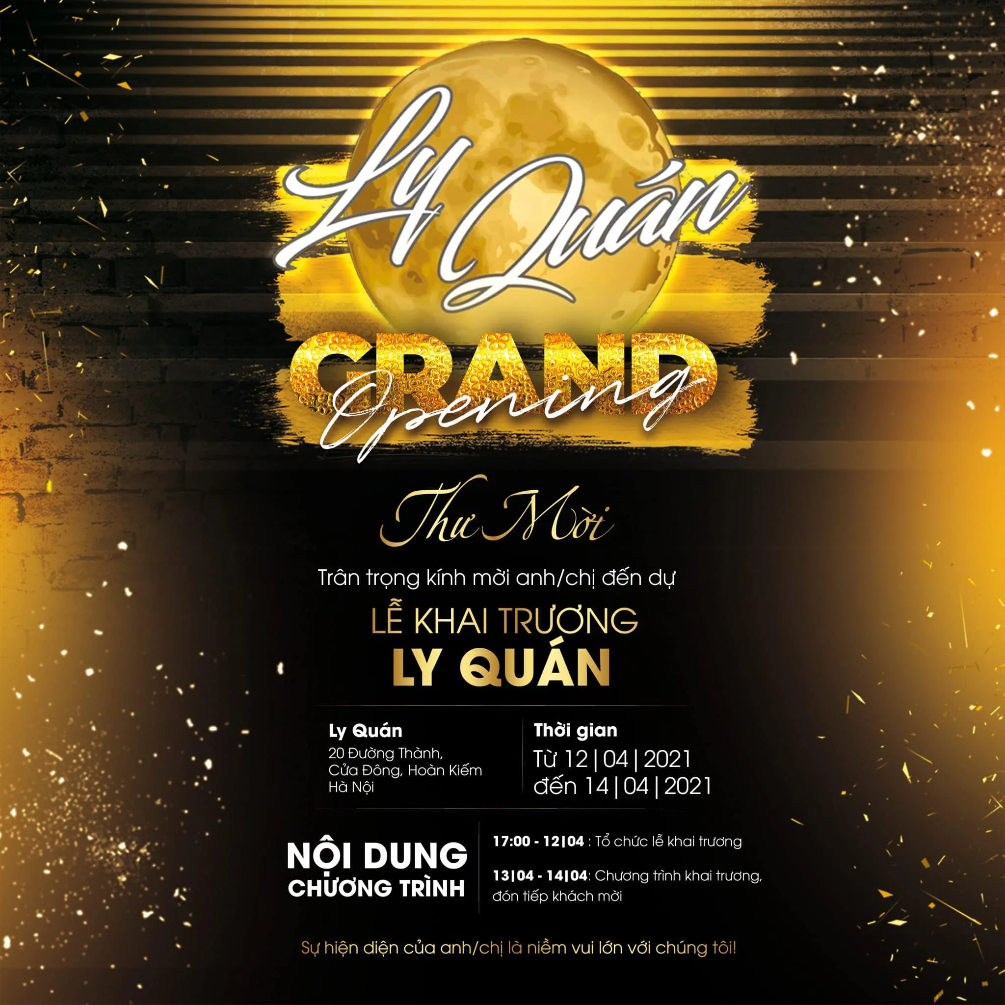 Thiệp mời nhà hàng Ly Quán