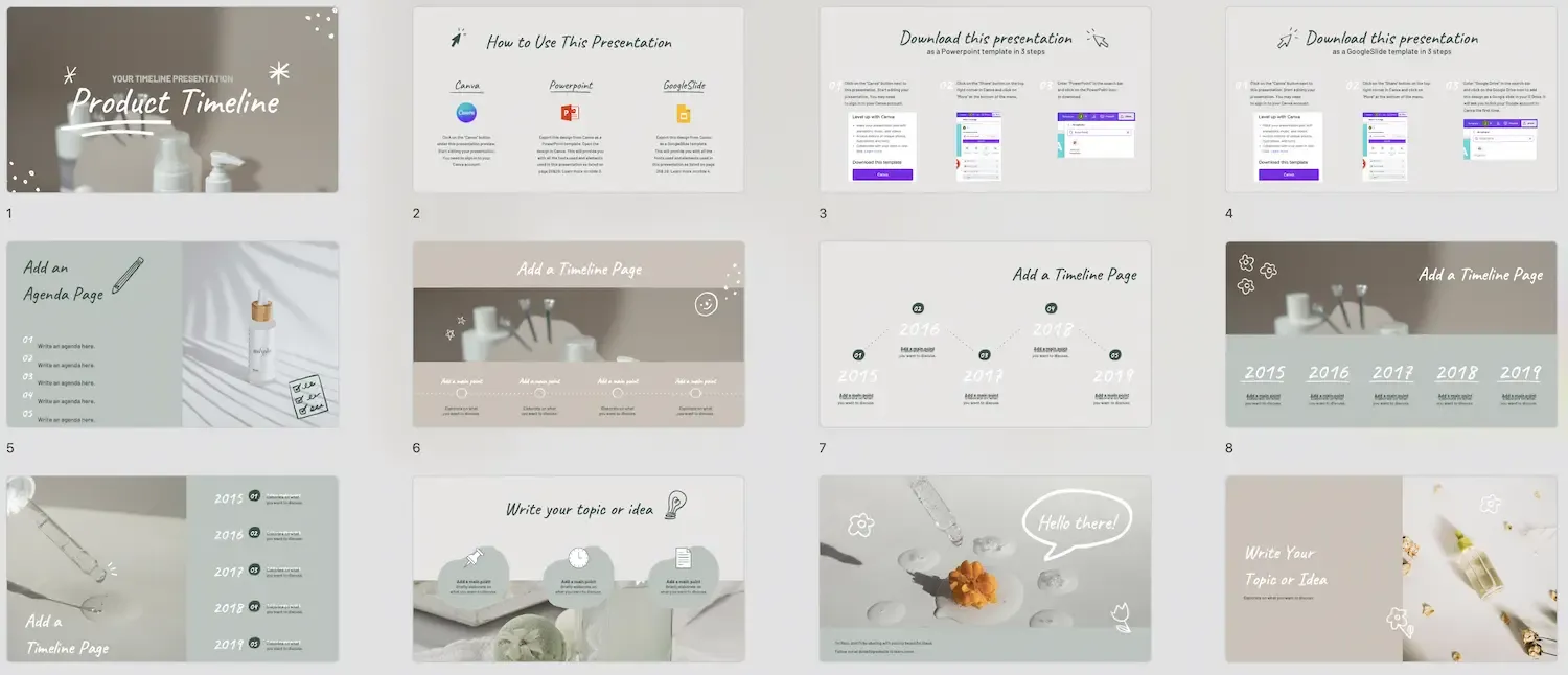 Mẫu PowerPoint doanh nghiệp được thiết kế nhẹ nhàng, tập trung vào việc giới thiệu sản phẩm một cách tinh tế, chú trọng hình ảnh và bố cục tối giản.