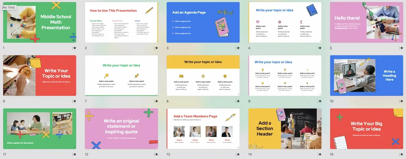 Mẫu PowerPoint dành riêng cho môn toán học, sử dụng các ký hiệu, công thức và hình học để minh họa nội dung một cách trực quan, rõ ràng.