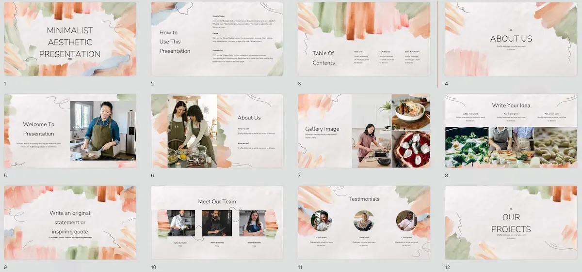 Mẫu PowerPoint với hiệu ứng màu nước hiện đại, mang tính nghệ thuật và tươi mới, phù hợp cho các bài thuyết trình sáng tạo, thiết kế.