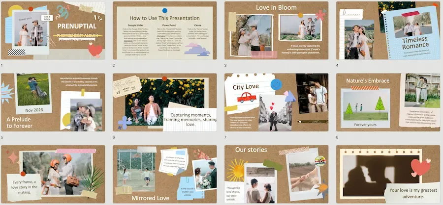 Mẫu PowerPoint với hình ảnh cặp đôi lãng mạn, mang phong cách ngọt ngào, phù hợp cho các buổi chia sẻ cá nhân hoặc chủ đề tình yêu.