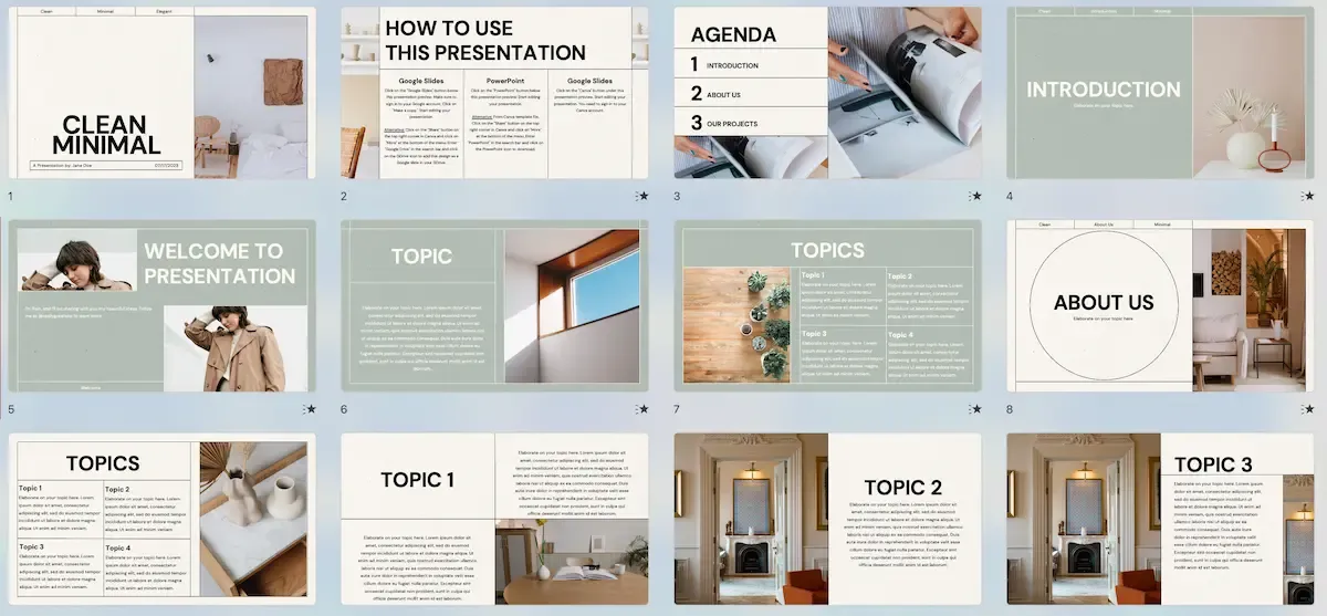Mẫu PowerPoint với phong cách thiết kế tối giản (Minimal), sử dụng ít chi tiết nhưng hiệu quả, tạo sự chuyên nghiệp và tập trung vào nội dung.
