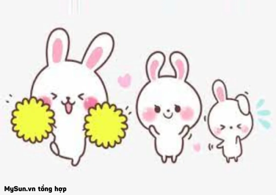 tranh tô màu con thỏ chibi dáng đứng dễ thương