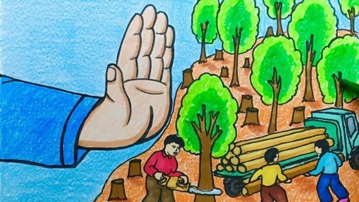 Mẫu hình ảnh vẽ tranh bảo vệ môi trường thiên nhiên đẹp