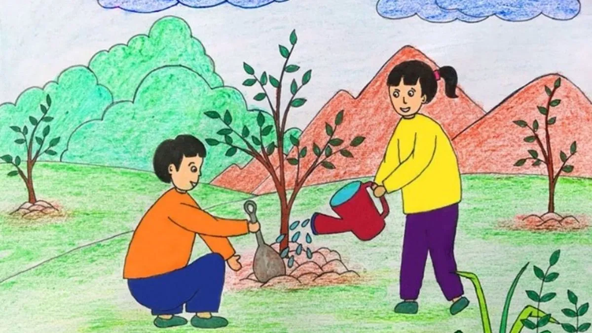 Mẫu hình ảnh vẽ tranh bảo vệ môi trường trong lành