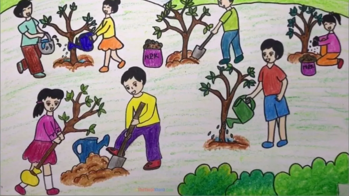 Tải ảnh vẽ tranh bảo vệ môi trường đất nước tươi đẹp