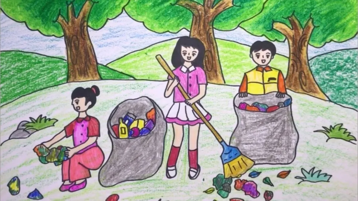 Hình nền vẽ tranh bảo vệ động vật môi trường hoang dã đẹp